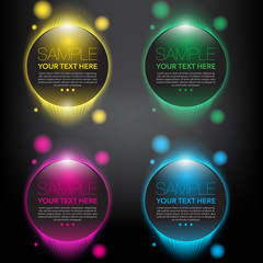 Wall Mural - Abstract vector banner set. Colorful and glossy on the black panel. Vector illustration. Eps10.