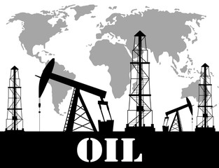 silhouette of oil derrick