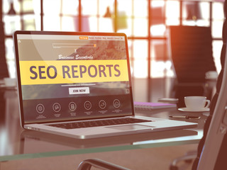Poster - SEO Reports Concept on Laptop Screen.