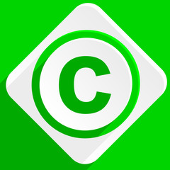 Poster - copyright green flat icon