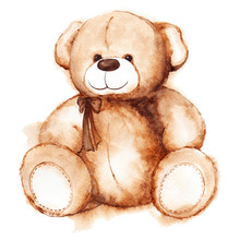 Cartoon Lovely Teddy Bear Toy Saint Valentine's Day Isolated