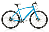 New blue bicycle isolated on a white