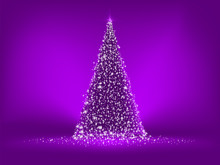 Abstract Purple Christmas Tree On Purple. EPS 8