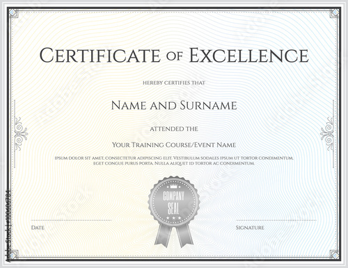 Fotografía Certificate template in vector for achievement graduation comple