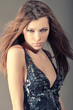 © Dezaypro gmail com - Beautiful girl with long hair and with green eyes. Serious look.