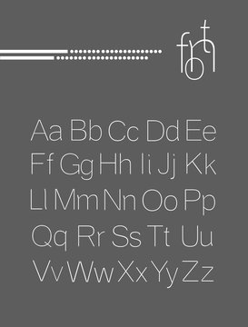 Elegant light font, letters design. 