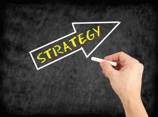 Canvas Print - Strategy - hand writing text on chalkboard