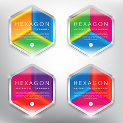 Wall Mural - Abstract vector banner set. Colorful and glossy on the white panel. Vector illustration. Eps10.