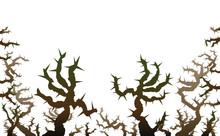 Brier - Threatening Thorns That Look Like Spooky Grabbing Hands. Isolated Vector Illustration On White Background.