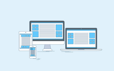 Poster - responsive design laptop phone tablet desktop device screen