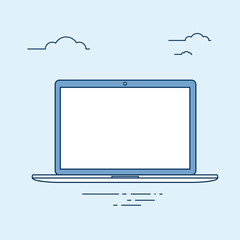 Poster - laptop computer with empty screen technology