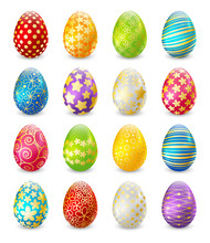 Set Of Color Easter Eggs 
