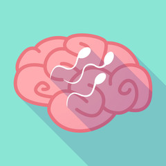 Sticker - Long shadow brain with sperm cells