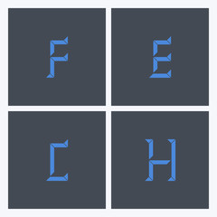 Poster - Set of letters F, E, C, H logo icons. Logo design template. Vector illustration.