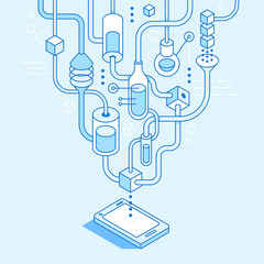 Poster - Vector mobile app development concept