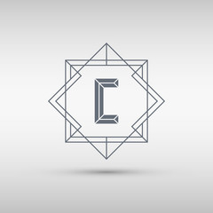 Aufkleber - Letter C logo icon design template. C letter outline monogram. Vector illustration.