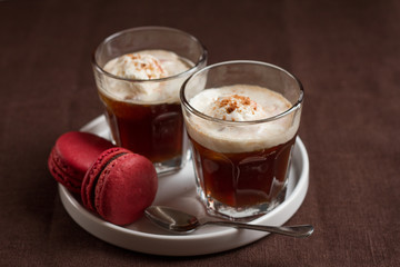 Affogato coffee with ice cream