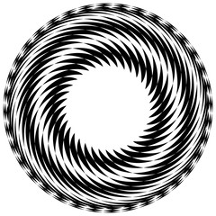 Fototapete - Abstract spiral, twirl element isolated on white. Abstract shape