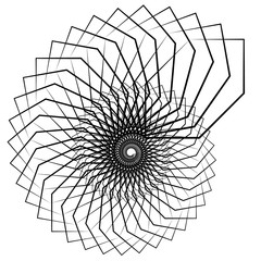 Fototapete - Abstract spiral, swirl, twirl element isolated on white. Monochr