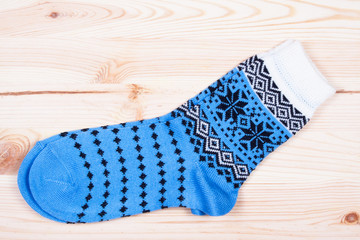 pair of socks on the wood