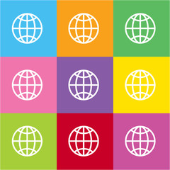 Poster - Globe icon for web and mobile