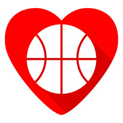 Poster - ball red heart valentine flat icon