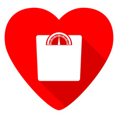 Poster - weight red heart valentine flat icon