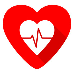 Poster - pulse red heart valentine flat icon