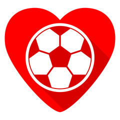Poster - soccer red heart valentine flat icon