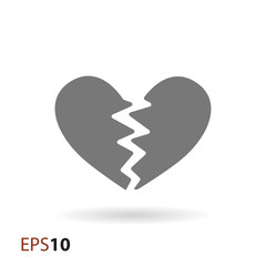 Poster - Broken heart icon for web and mobile