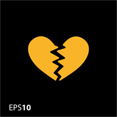 Poster - Broken heart icon for web and mobile