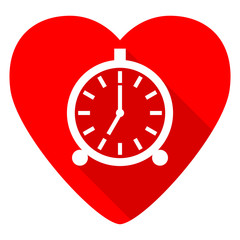 Poster - alarm red heart valentine flat icon