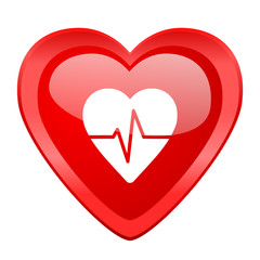 Aufkleber - pulse red heart valentine glossy web icon