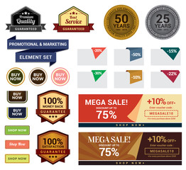 Canvas Print - promotional & marketing set. this set contains badges, sale tags, buttons, and banners for your desi