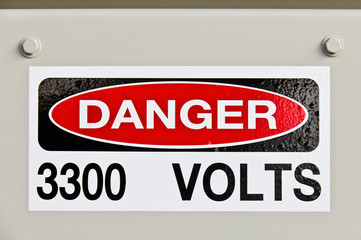 High voltage danger sign