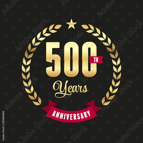 Poster 500 years anniversary golden laurel wreath