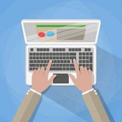 Poster - Hands on laptop keyboard