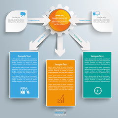 Wall Mural - paper arrows big flowchart infographic 3 boards