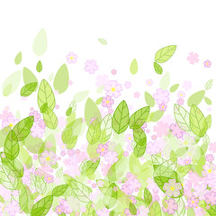 Canvas Print - seamless background with green leaves