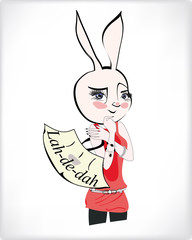 Poster - Fashion girl hare with a bag.