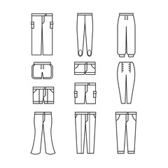 Wall Mural - pants icons set