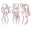 © K3Star - Beautiful woman vector silhouette. Beautiful girl body, fashion young sexy person lady illustration