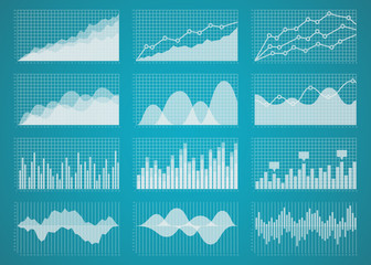 Poster - graphs and charts set. statistic and data, information infographic, vector illustration