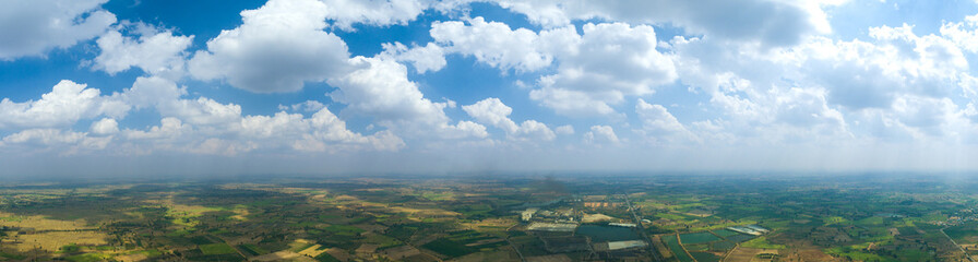 Wall Mural - panorama cloud and sky with skyline view background