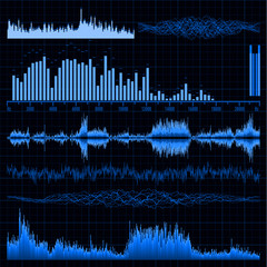 Sound waves set. Music background. EPS 8