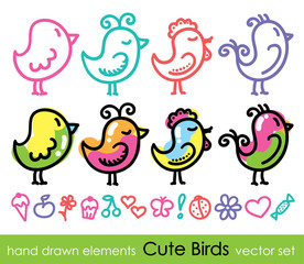 Poster - hand drawn birds