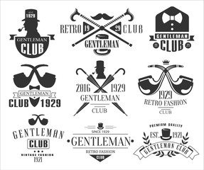 Canvas Print - Vintage Gentlemen Club Logos Collection