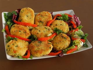 scrambled and baked vegetables as cutlets