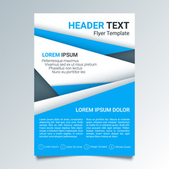 Wall Mural - Brochure, flyer template on a blue background. Modern poster business template. Vector illustration