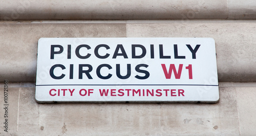 Fotomural Piccadilly Circus road sign
